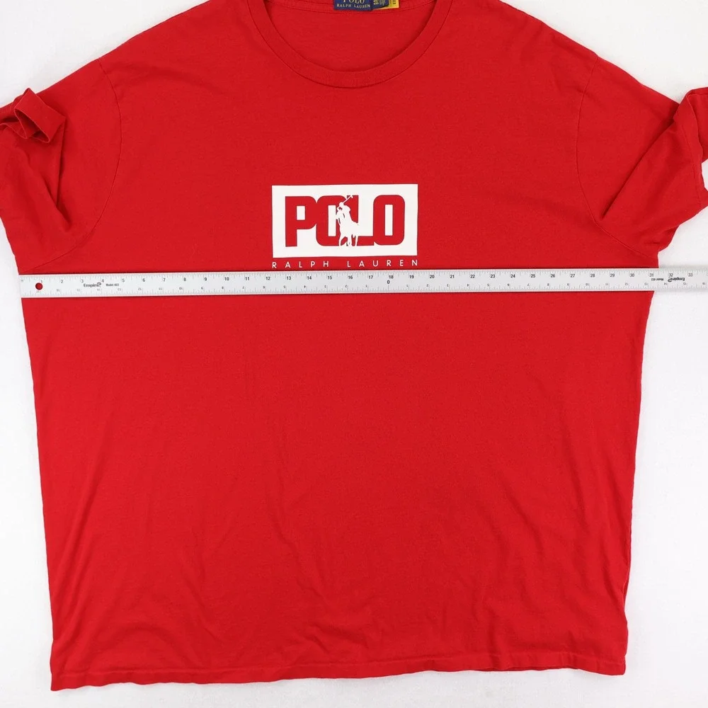 Polo Ralph Lauren T-Shirt Mens 4XLT Red Box Logo Short Sleeve Cotton Tee